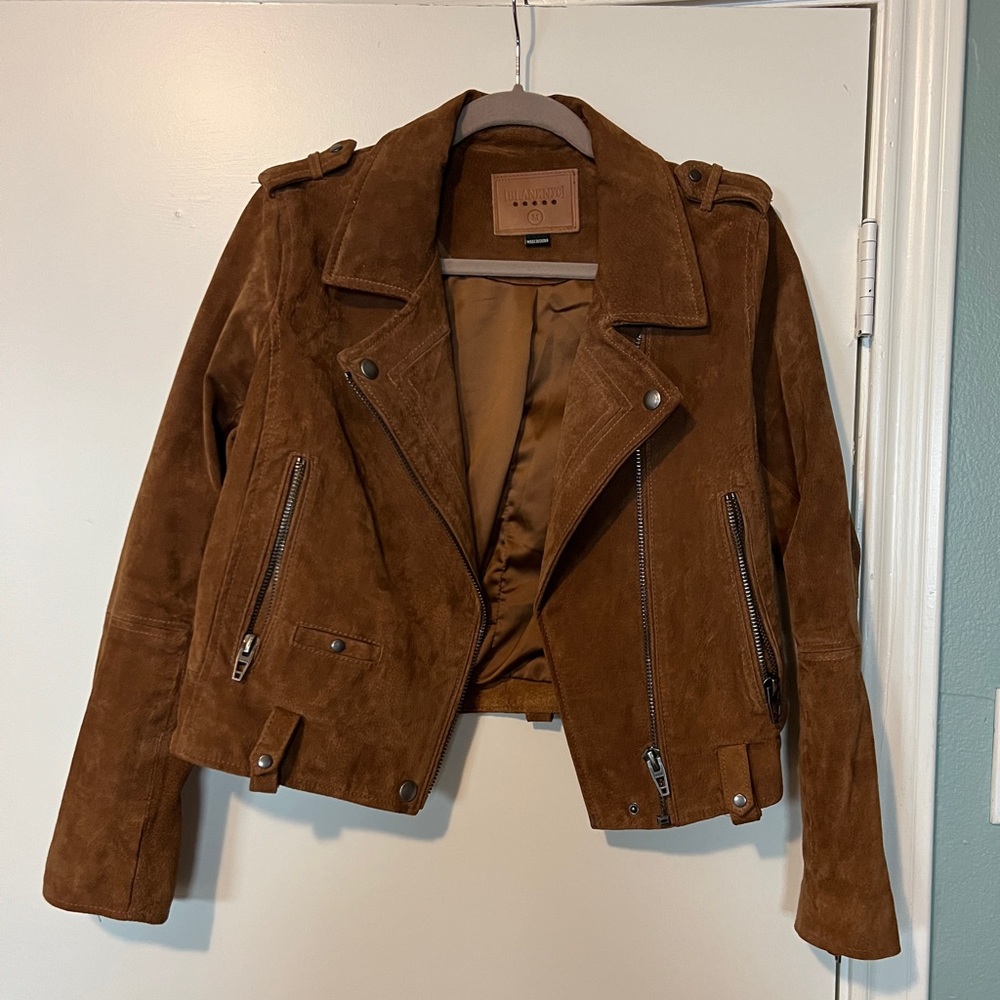 CROPPED SUEDE MOTOJACKET